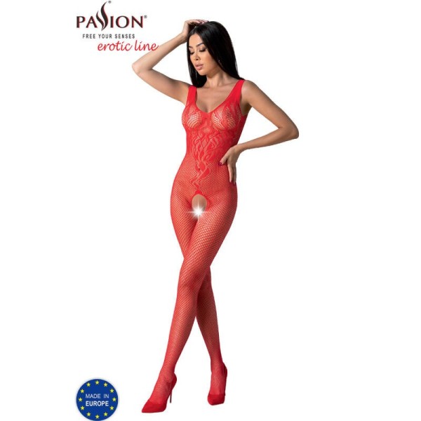 PASSION - BS098 BODYSTOCKING ROUGE TAILLE UNIQUE PASSION WOMAN BODYSTOCKINGS