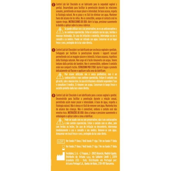 CONTROL - GEL LUBRIFIANT LUB CHOCOLAT 75 ML CONTROL LUBES