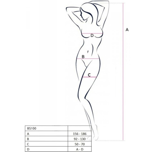 PASSION - BODYSTOCKING BLANC BS100 TAILLE UNIQUE PASSION WOMAN BODYSTOCKINGS