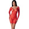 PASSION - BS101 BODYSTOCKINGS ROJO TALLA ÚNICA PASSION BODYSTOCKI