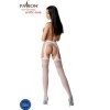 PASSION - S026 BAS BLANCS AVEC JARRETIÈRE TAILLE UNIQUE PASSION WOMAN GARTER & STOCK