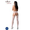 PASSION - S029 BAS BLANCS AVEC JARRETIÈRE TAILLE UNIQUE PASSION WOMAN GARTER & STOCK