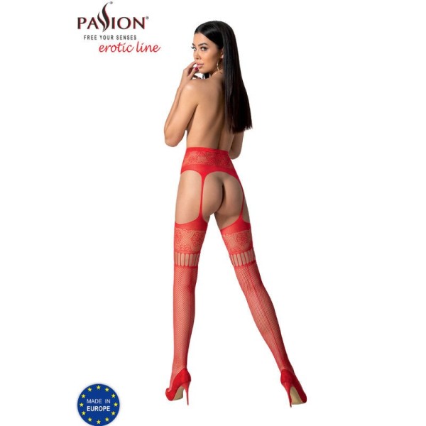 PASSION - S030 MEDIAS ROJAS CON LIGUERO TALLA ÚNICA PASSION MUJER