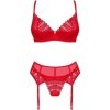 OBSESSIVE - INGRIDIA ENSEMBLE TROIS PIÈCES ROUGE XS/S OBSESSIVE SETS