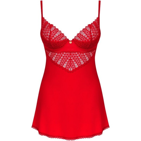 OBSESSIVE - CHEMISE & STRING INGRIDIA ROUGE XS/S OBSESSIVE CHEMISE