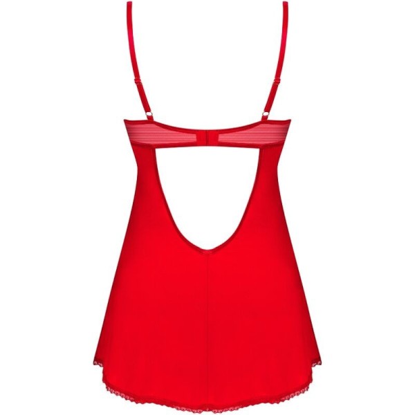OBSESSIVE - CHEMISE & STRING INGRIDIA ROUGE XS/S OBSESSIVE CHEMISE