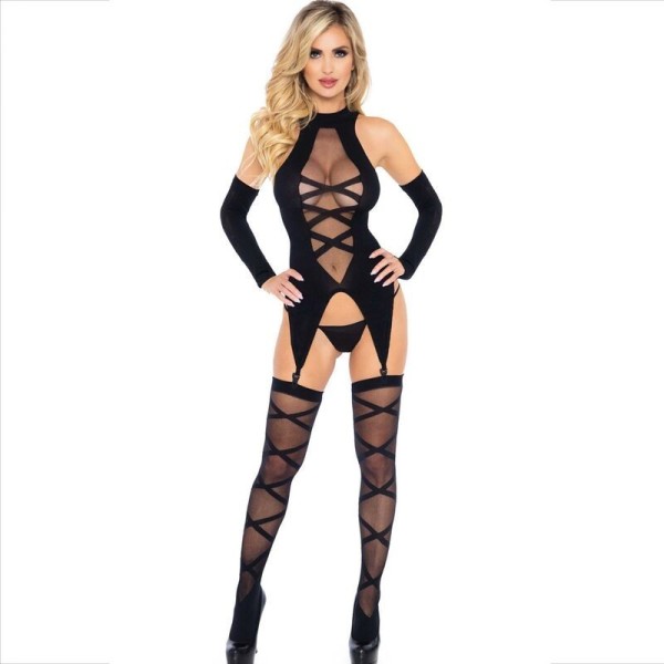 LEG AVENUE - CONJUNTO 3 PIEZAS CUERPO + FONDO + MANGAS LEG AVENUE