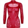 LEG AVENUE - MINI ROBE AVEC DENTELLE MANCHES LONGUES ROUGE LEG AVENUE DRESSES