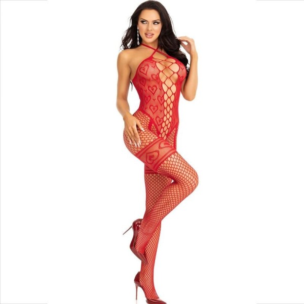 LEG AVENUE - BODYSTOCKING COU LICOL COEURS ROUGES ROUGE LEG AVENUE BODYSTOCKINGS