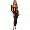 LEG AVENUE - BODYSTOCKING CHEVILLE RECKLESS NOIR LEG AVENUE BODYSTOCKINGS