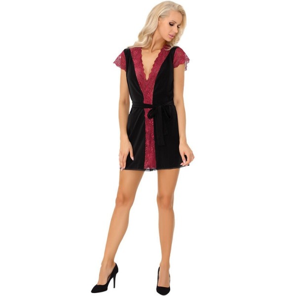 LIVCO CORSETTI FASHION - KUMIKO LC 90428 ROBE DE CHAMBRE + CULOTTE NOIR L/XL LIVCO CORSETTI SETS