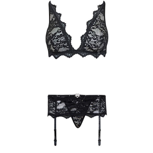 LIVCO CORSETTI FASHION - BELITA LC 90231 SOUTIEN-GORGE + CULOTTE + JARRETIÈRE NOIR L/XL LIVCO CORSETTI SETS