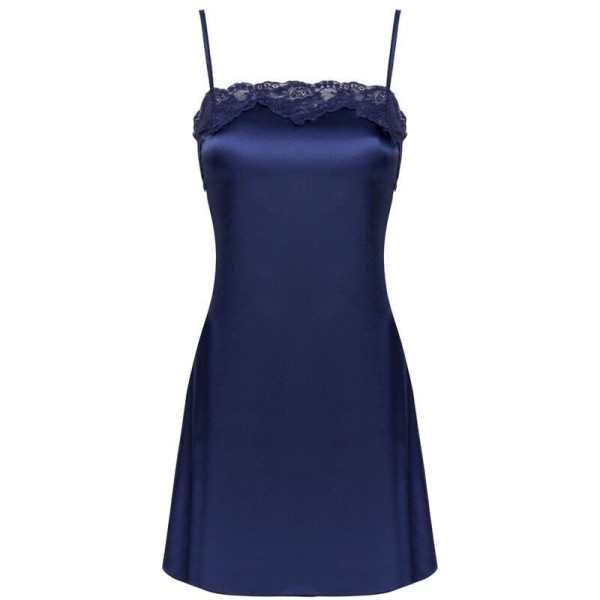 LIVCO CORSETTI FASHION - JACQUELINE LC 90249 ROBE DE CHAMBRE + CHEMISE + CULOTTE BLEU MARINE S/M LIVCO CORSETTI SETS