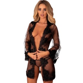 LIVCO CORSETTI FASHION - ROBE DE CHAMBRE + CULOTTE HERINA LC XG056 NOIR TAILLE UNIQUE LIVCO CORSETTI SETS