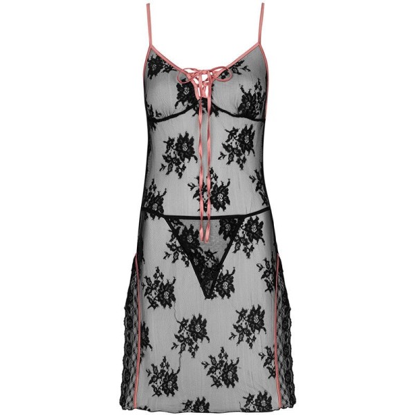 LIVCO CORSETTI FASHION - KARONIN LC 90628 CHEMISE + CULOTTE NOIR LIVCO CORSETTI SETS