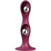 SATISFYER - GODE EN SILICONE DOUBLE BALL-R GRENAT SATISFYER PLUGS
