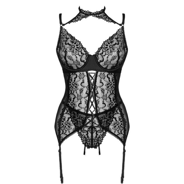 LIVCO CORSETTI FASHION - COLLECTION GIELLANDRA FOR THE SENSES CORSET + CULOTTE NOIR L/XL LIVCO CORSETTI SETS