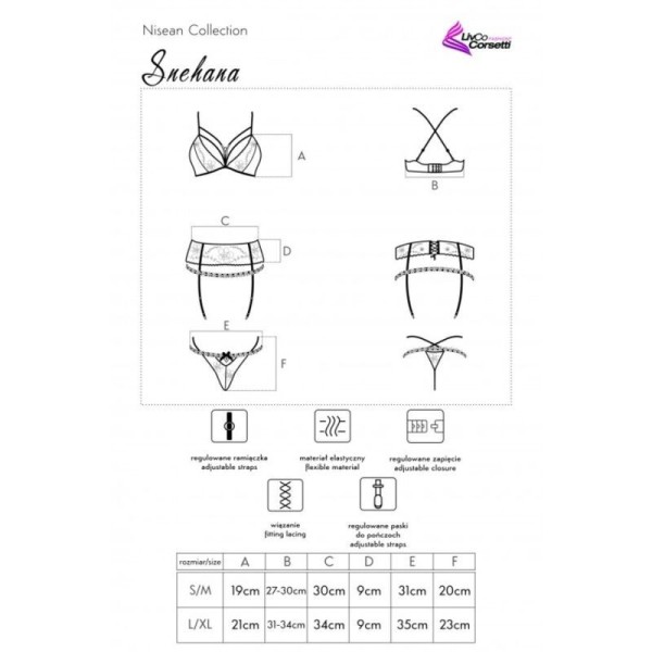 LIVCO CORSETTI FASHION - SNEHANA LC 90443 SOUTIEN-GORGE + JARRETIÈRE + CULOTTE NOIR LIVCO CORSETTI SETS