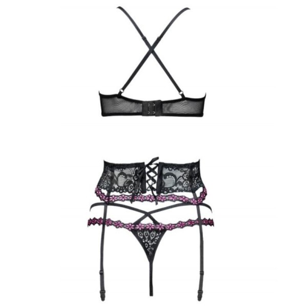 LIVCO CORSETTI FASHION - SNEHANA LC 90443 SOUTIEN-GORGE + JARRETIÈRE + CULOTTE NOIR L/XL LIVCO CORSETTI SETS