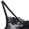 SUBBLIME - LOT 3 PIÈCES SOUTIEN-GORGE + STRING + JARRETIÈRE IMPRIMÉ FLORAL NOIR L/XL SUBBLIME SETS