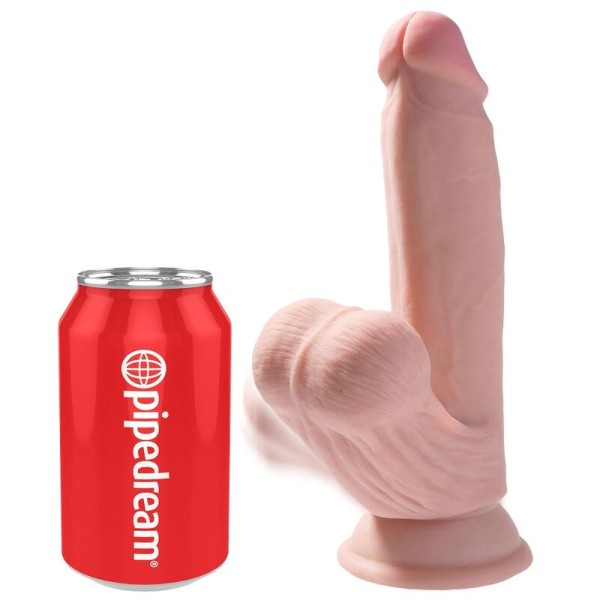 King Cock - Bolas Consolador 3D Plus 15,2 CM Piel Clara