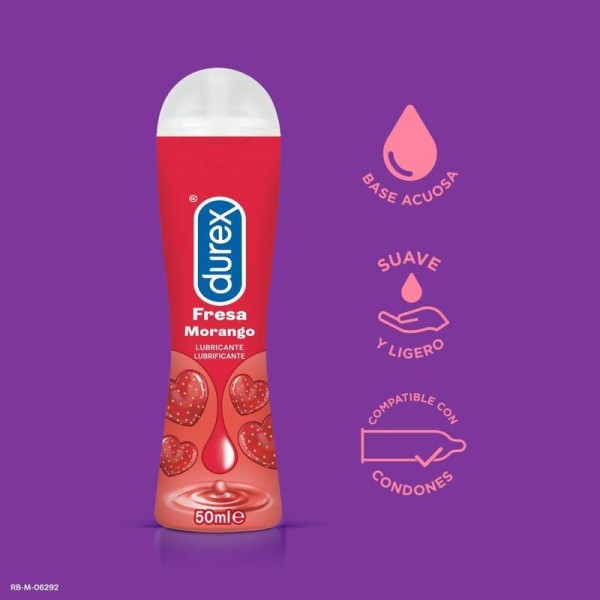 DUREX - PLAY MORANGO 50 ML DUREX LUBES - Com deliciosos sabores
