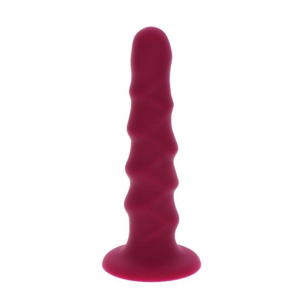 GET Real - Ribbed Dong 12 CM Rojo - Consoladores con correa