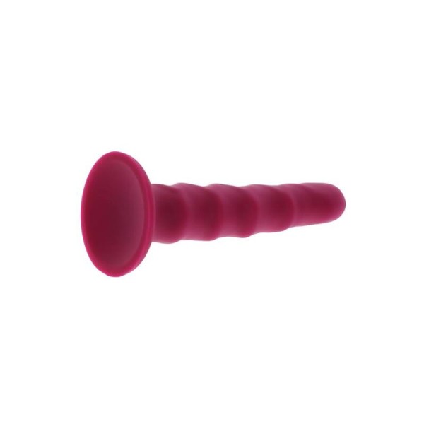 GET Real - Ribbed Dong 12 CM Rojo - Consoladores con correa