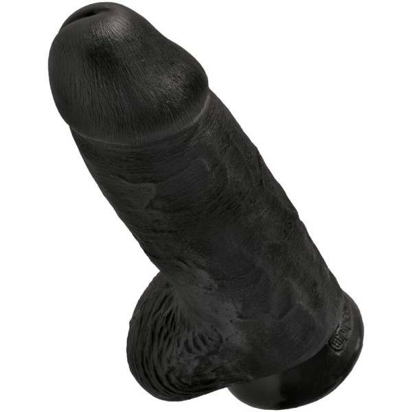 King Cock - Pene Gordito Realista 23 CM Negro - Consoladores con 