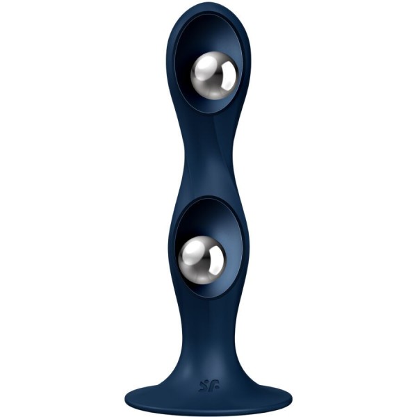 SATISFYER - DILDO EN SILICONE DOUBLE BALL-R BLEU SATISFYER PLUGS
