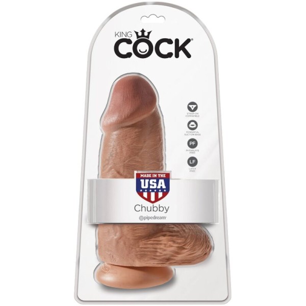 King Cock - Pénis Réaliste Chubby 23 CM Caramel