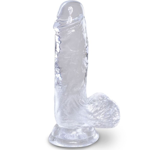 King Cock - Pene Realista Transparente Con Bolas 10,1 CM Transpar