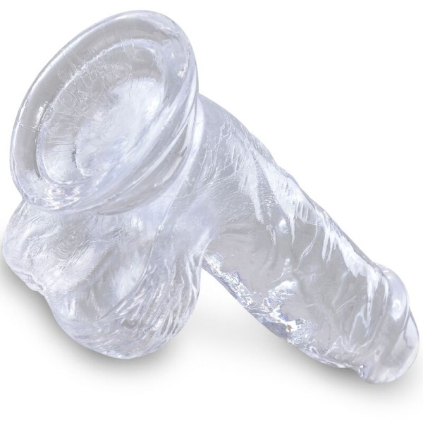 King Cock - Pene Realista Transparente Con Bolas 10,1 CM Transpar