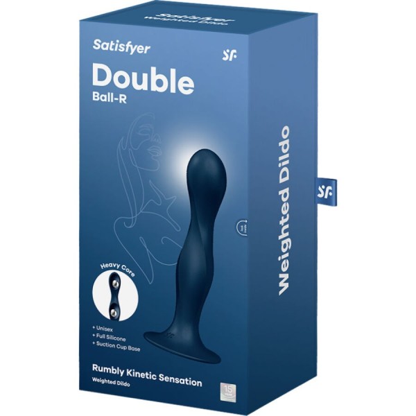 SATISFYER - DILDO EN SILICONE DOUBLE BALL-R BLEU SATISFYER PLUGS