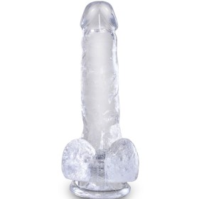 King Cock - Pene Realista Transparente Con Bolas 13,5 CM Transpar