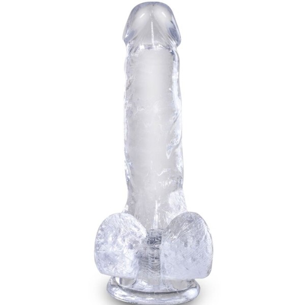 King Cock - Pene Realista Transparente Con Bolas 13,5 CM Transpar