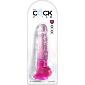 King Cock - Clear Pénis Réaliste Avec Boules 16.5 CM Rose