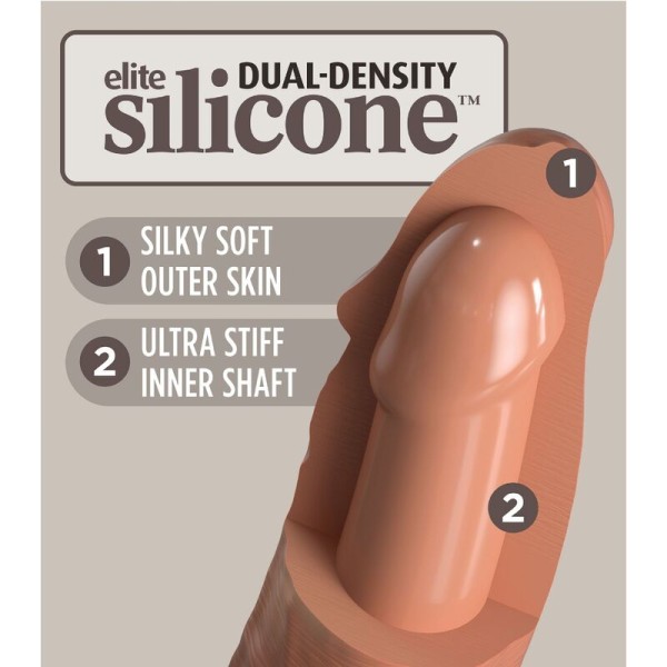 King Cock - Elite Gode Réaliste EN Silicone 17.8 CM Caramel