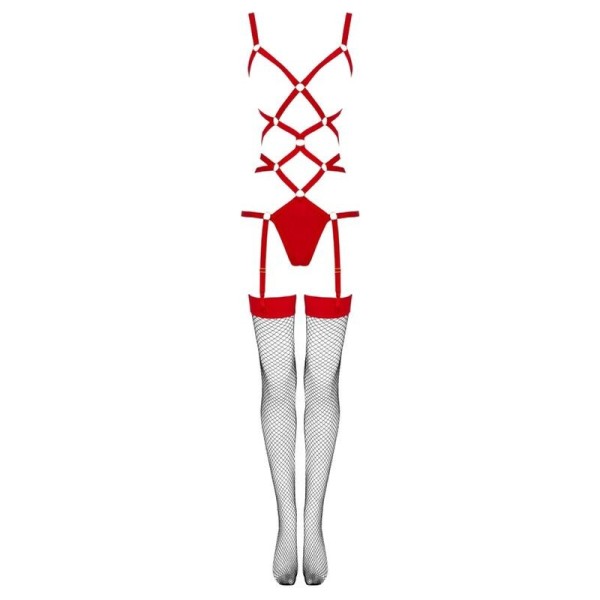 LIVCO CORSETTI FASHION - THIARA LC 20213 ENSEMBLE CORPS + BAS ROUGE S/M LIVCO CORSETTI SETS