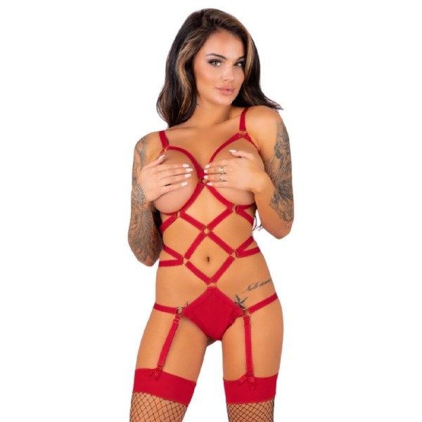 LIVCO CORSETTI FASHION - THIARA LC 20213 ENSEMBLE CORPS + BAS ROUGE L/XL LIVCO CORSETTI SETS