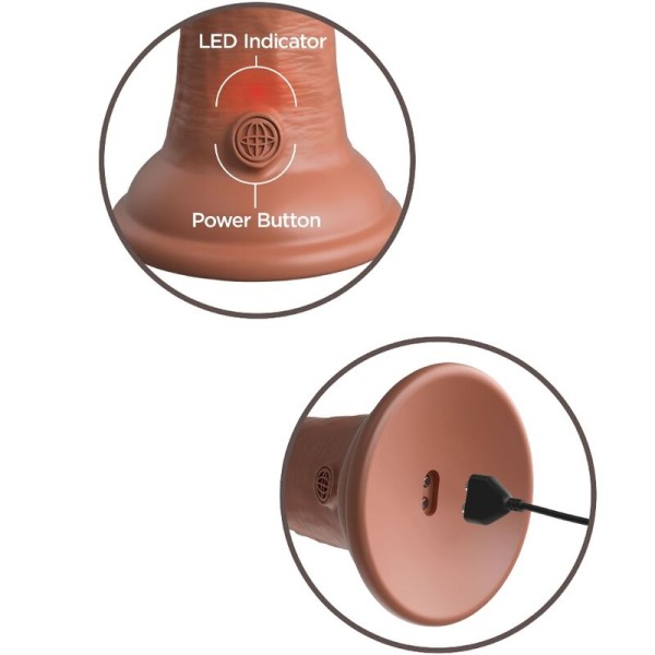 King Cock - Elite Gode Réaliste Vibrant & Silicone 15.2 CM Car...