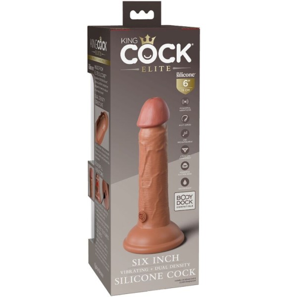 King Cock - Elite Gode Réaliste Vibrant & Silicone 15.2 CM Car...
