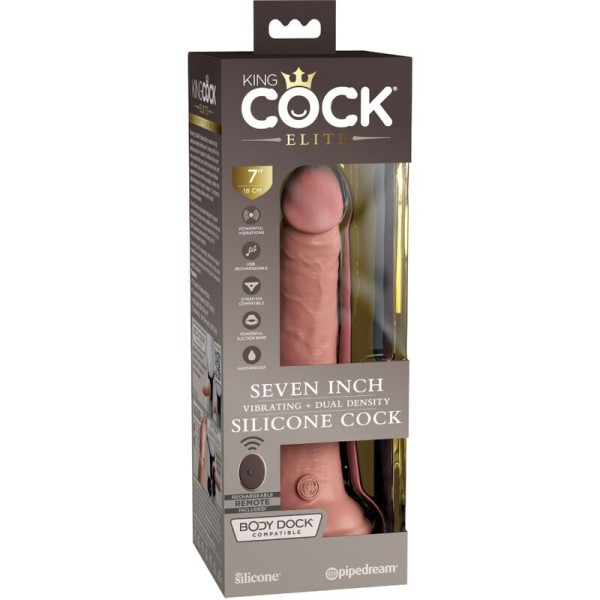 King Cock - Elite Vibrateur Gode Réaliste & Télécommande EN Si...