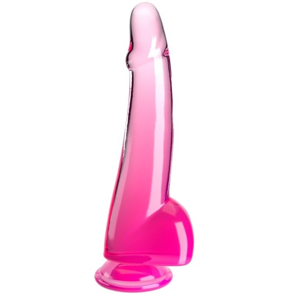 King Cock - Clear Gode Testicules 19 CM Rose – Godes ceinture