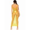 LEG AVENUE - ROBE LONGUE FILET JAUNE TAILLE UNIQUE LEG AVENUE DRESSES