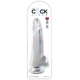 King Cock - Testículos Vibrador Transparentes 19 CM Transparentes