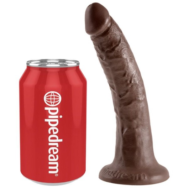 King Cock - 7 Vibrador de Chocolate 17,8 CM – Pênis realistas
