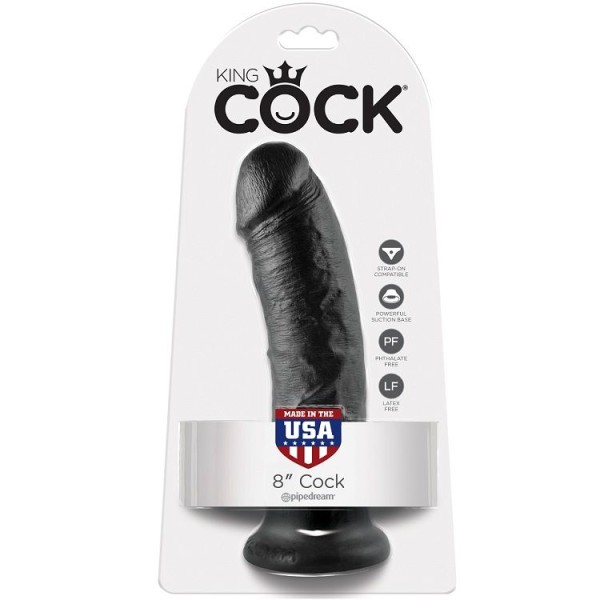 King Cock - 8 Consoladores Negros 20,3 CM - Pene Realista