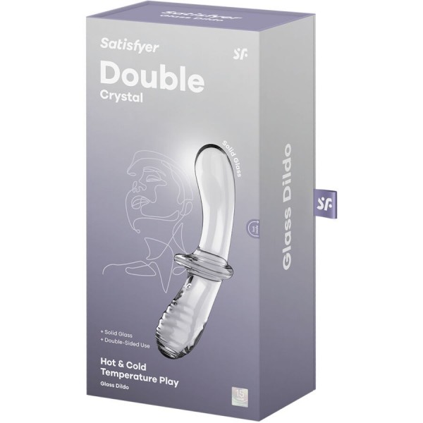 SATISFYER - DILDO DE CRISTAL DUPLO TRANSPARENTE SATISFYER CRYSTAL