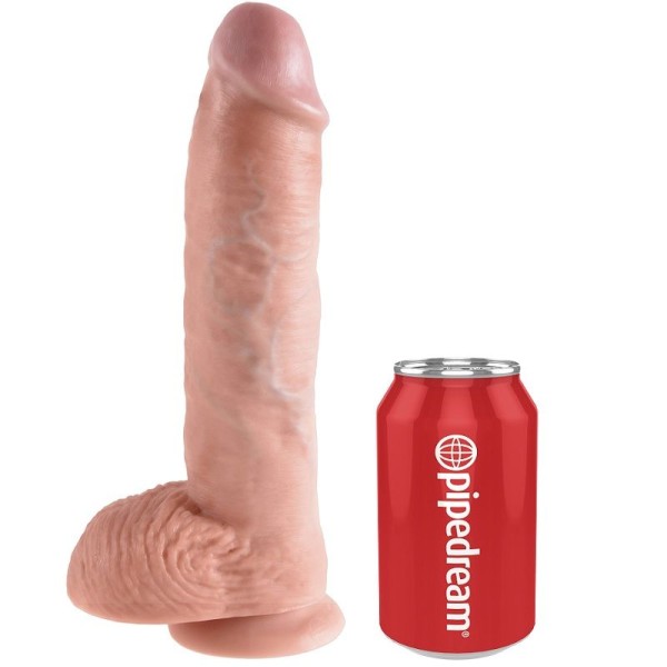 King Cock - 10 Consoladores Carne Con Bolas 26,5 CM